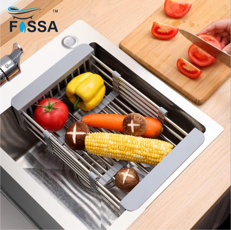 Fossa 20 Inch Sink Strainer Drain Telescopic Drain Basket with Adjustable Kitchen Drain Basket